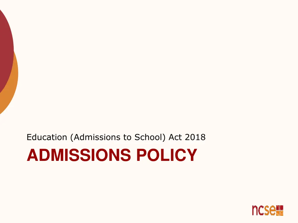 education admissions to school act 2018 1