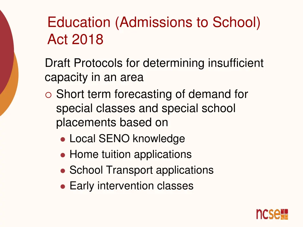 education admissions to school act 2018 10