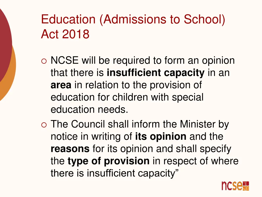 education admissions to school act 2018 9