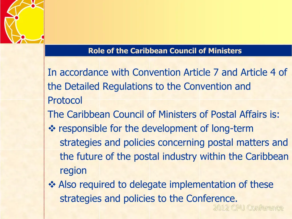 role of the caribbean council of ministers 1