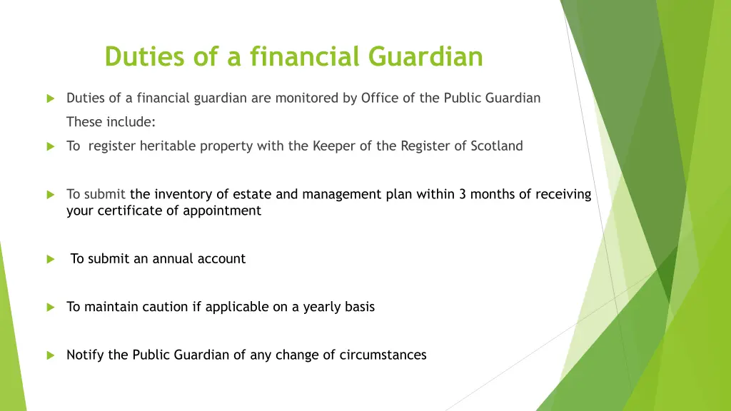 duties of a financial guardian