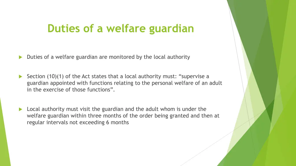 duties of a welfare guardian