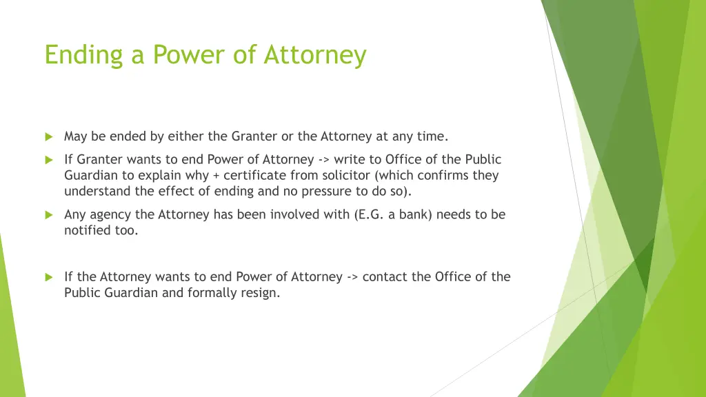 ending a power of attorney