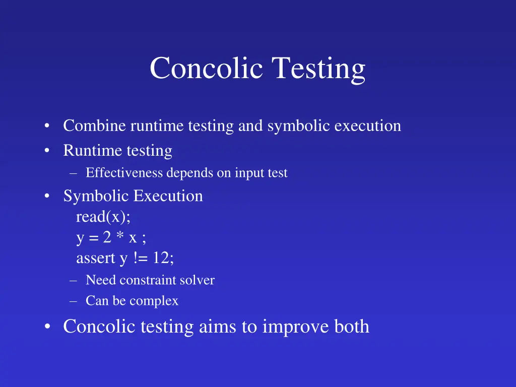 concolic testing