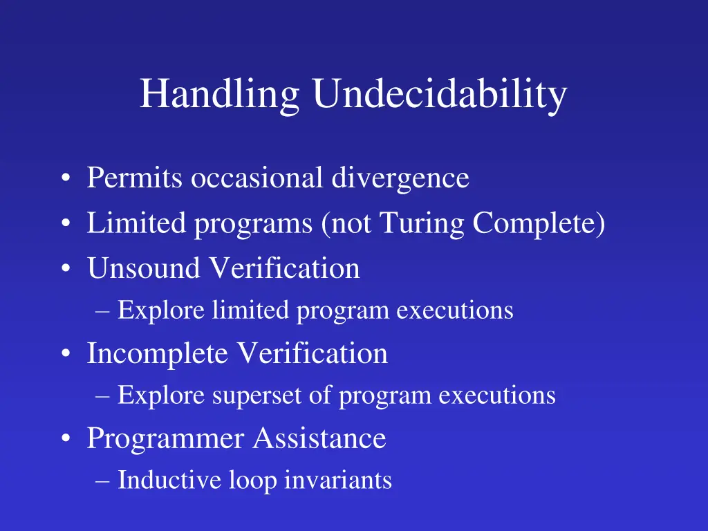 handling undecidability