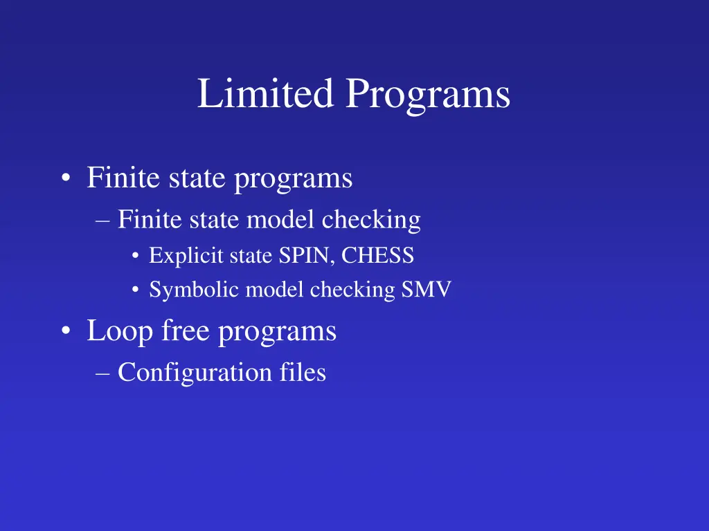 limited programs