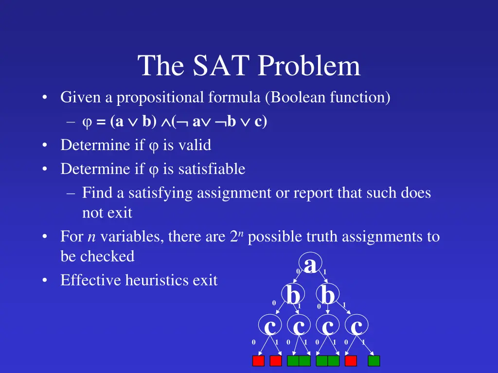 the sat problem given a propositional formula