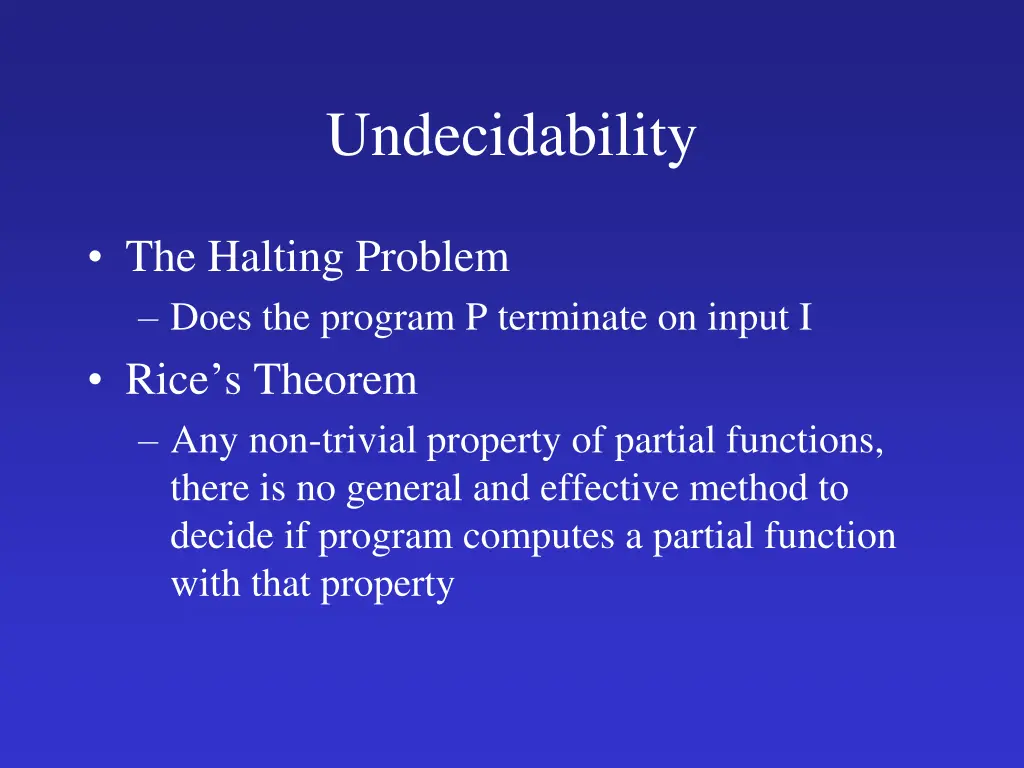 undecidability