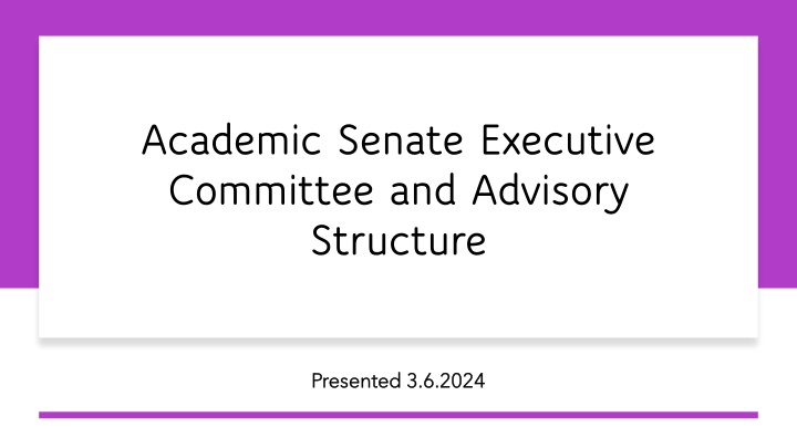 academic senate executive committee and advisory
