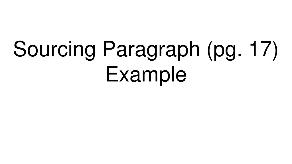sourcing paragraph pg 17 example