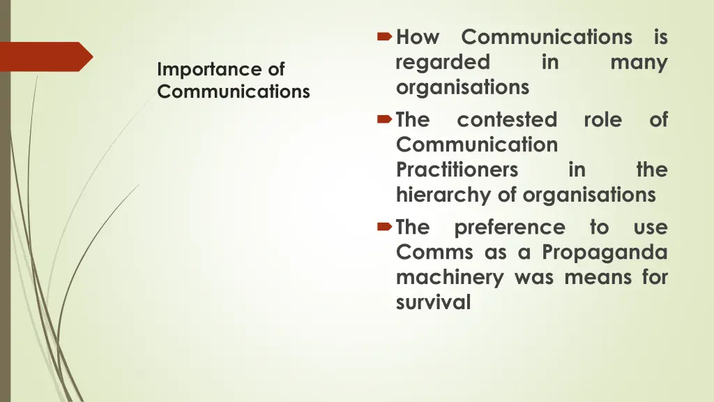 how regarded organisations the communication