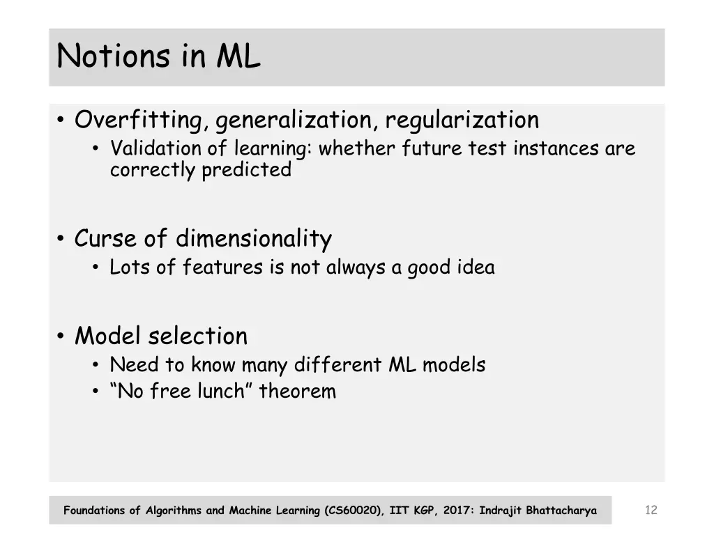 notions in ml