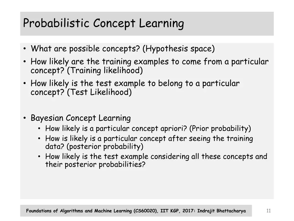probabilistic concept learning