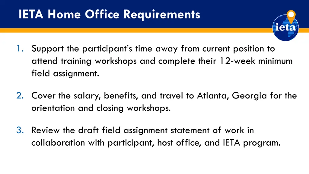 ieta home office requirements