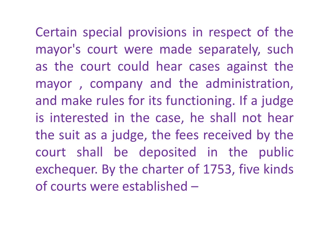 certain special provisions in respect