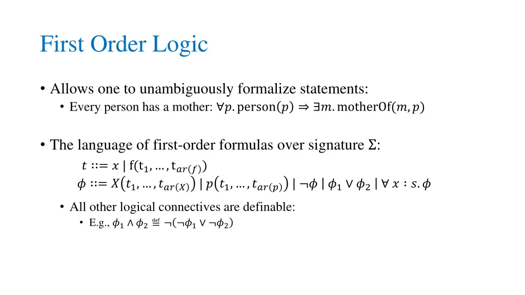 first order logic 1