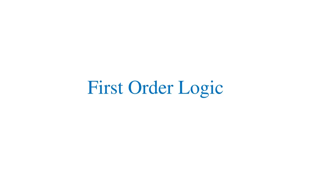 first order logic