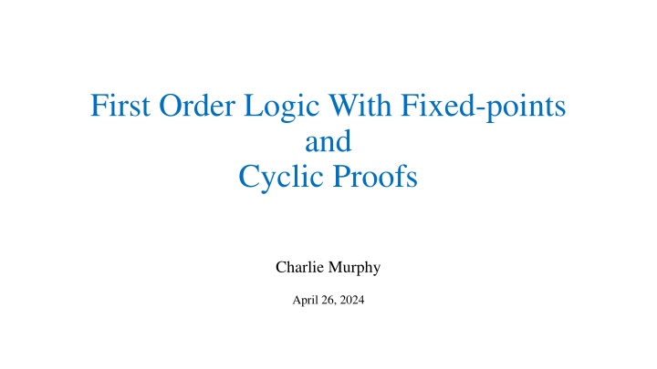 first order logic with fixed points and cyclic