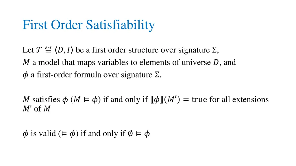 first order satisfiability 1