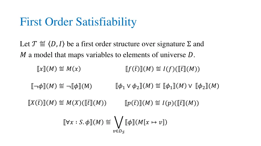 first order satisfiability