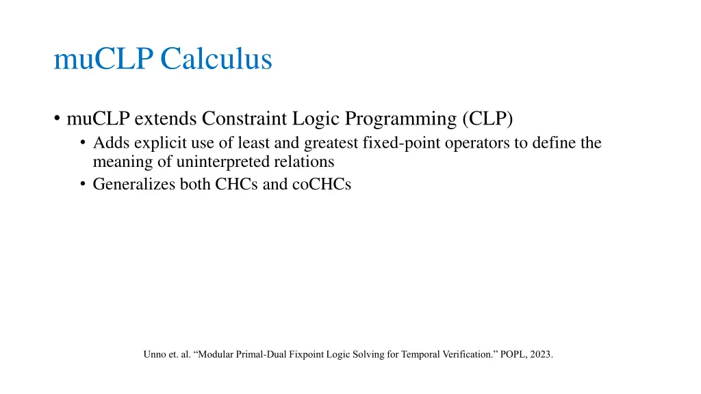 muclp calculus