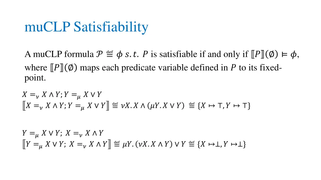 muclp satisfiability