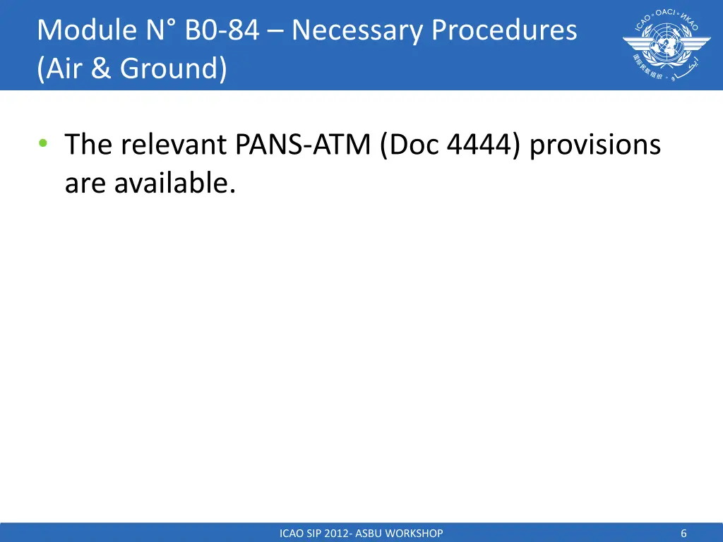 module n b0 84 necessary procedures air ground