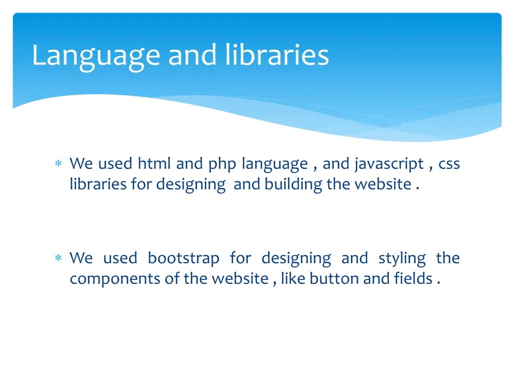 language and libraries