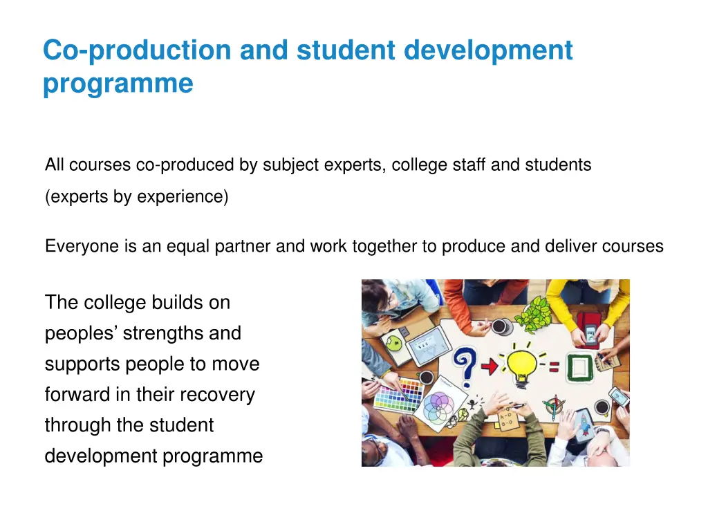 co production and student development programme