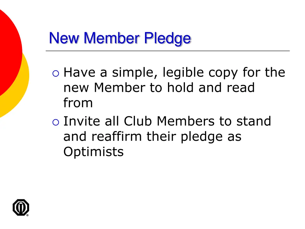 new member pledge