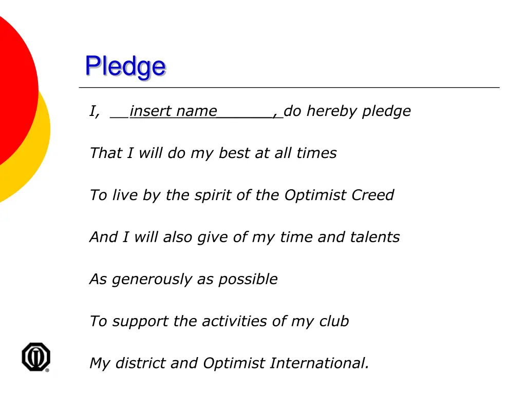pledge