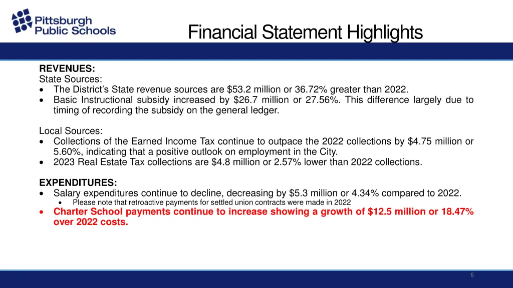 financial statement highlights 1
