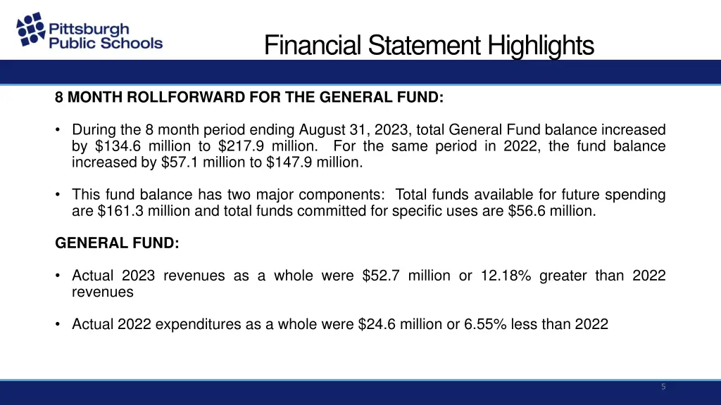 financial statement highlights