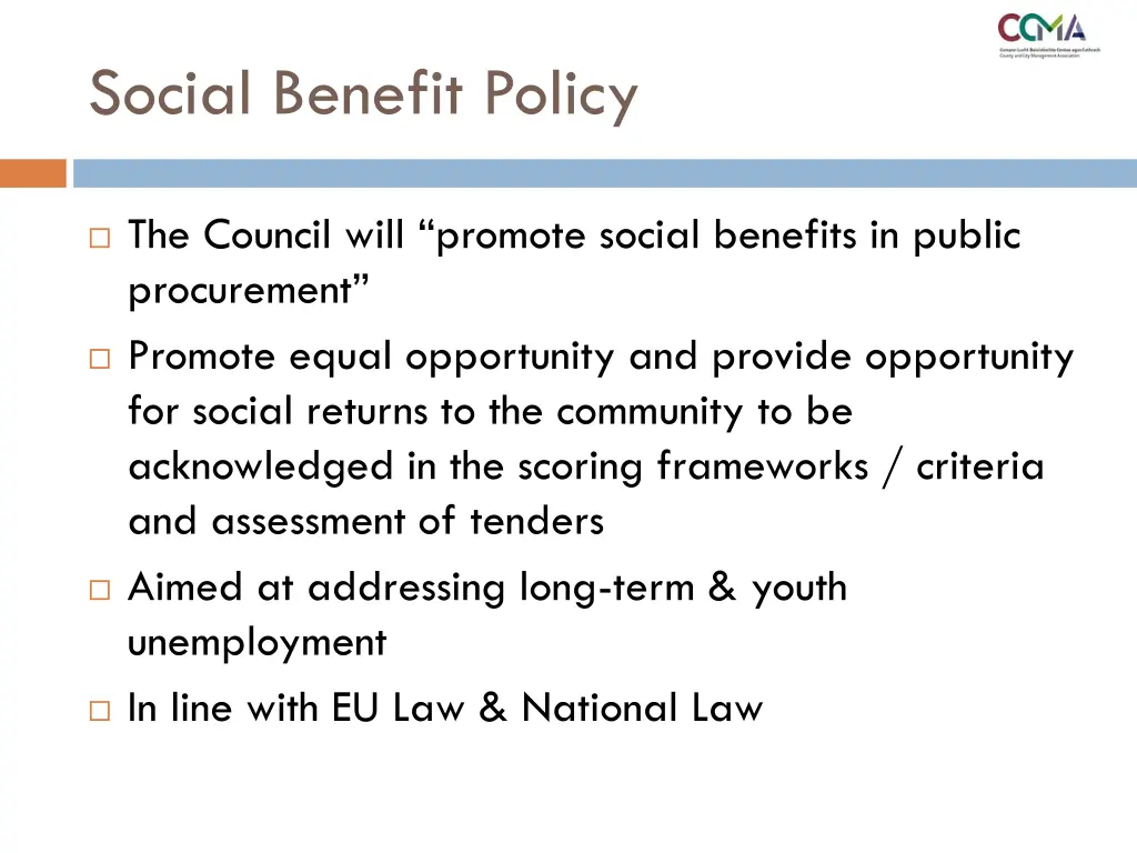 social benefit policy