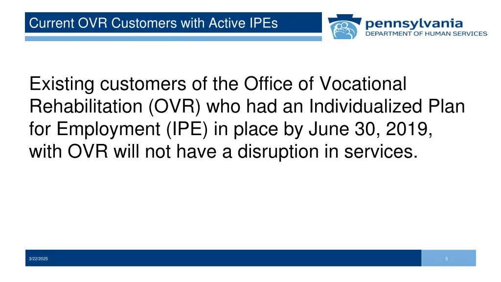 current ovr customers with active ipes