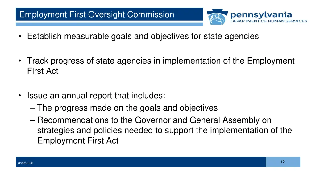 employment first oversight commission