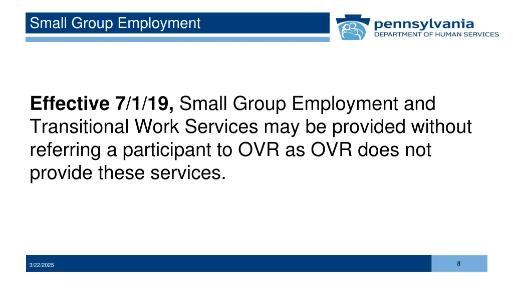 small group employment