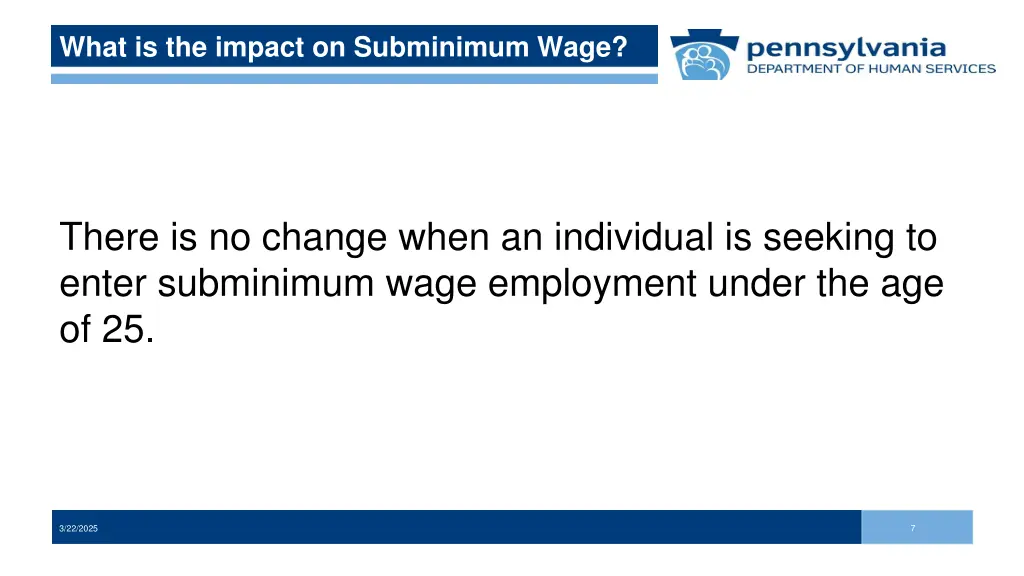 what is the impact on subminimum wage