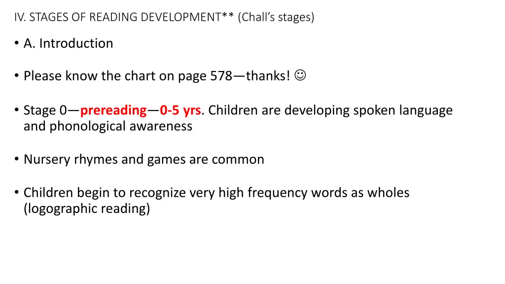 iv stages of reading development chall s stages