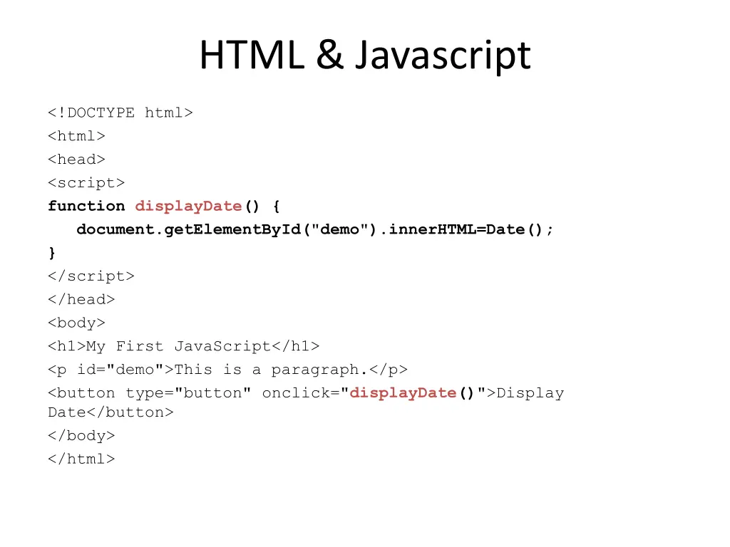 html javascript