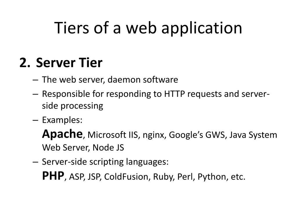 tiers of a web application 1