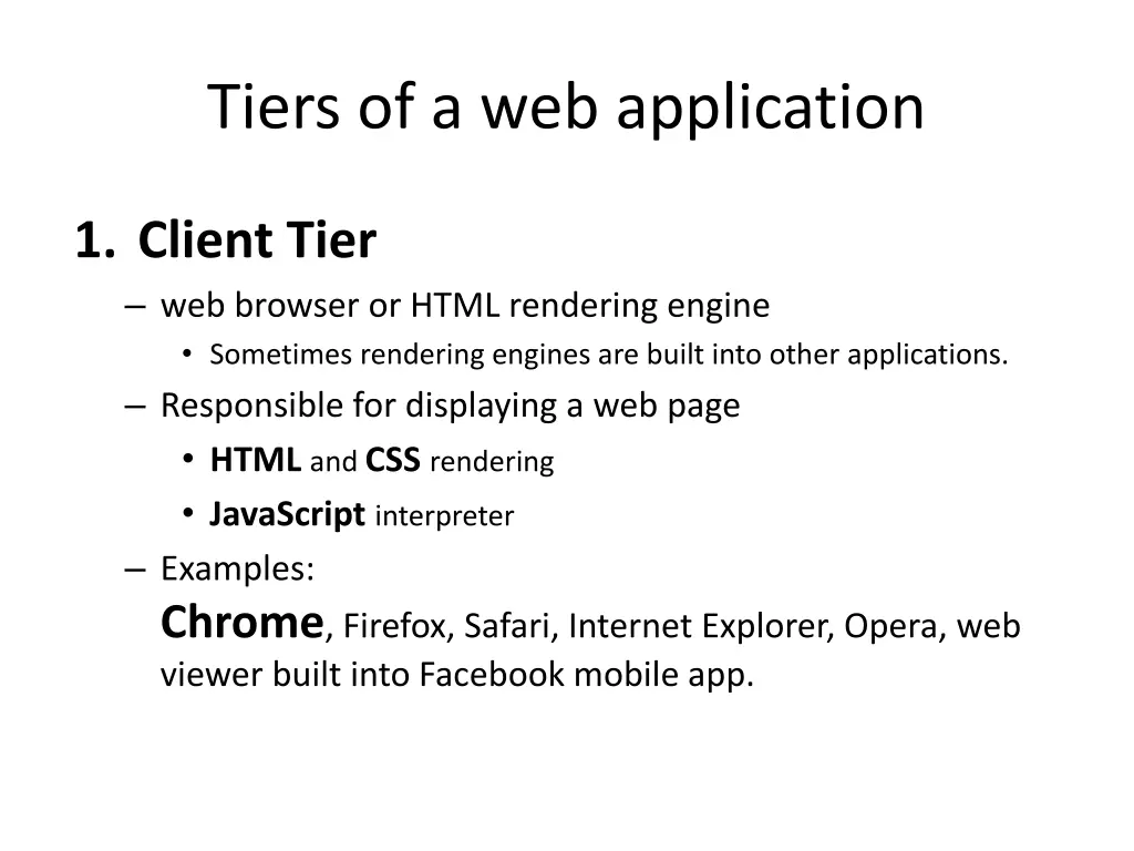 tiers of a web application