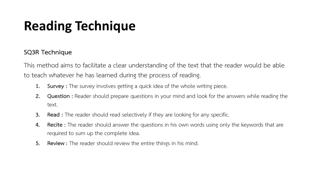 reading technique 2