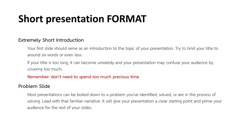 short presentation format 1