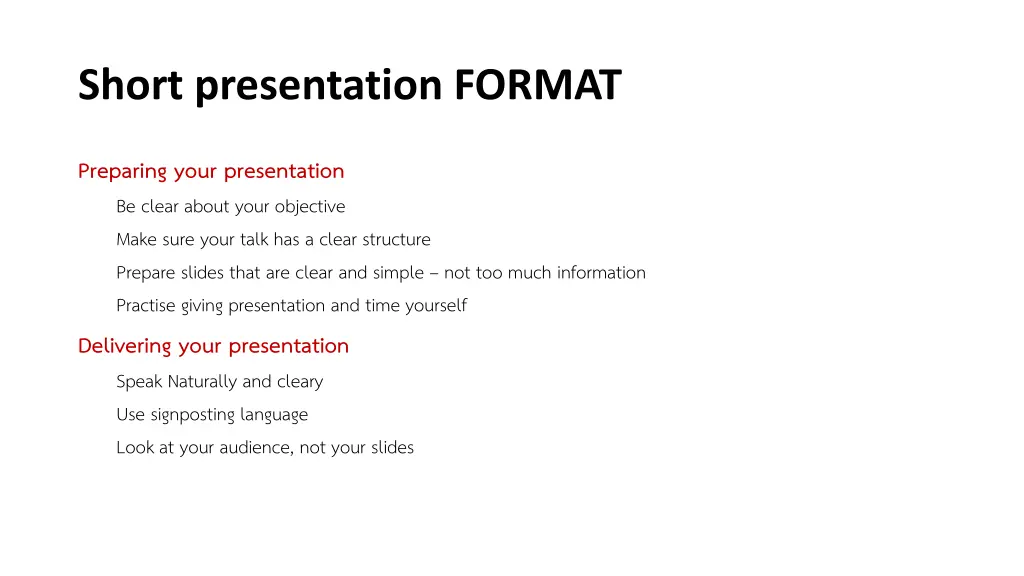 short presentation format 3
