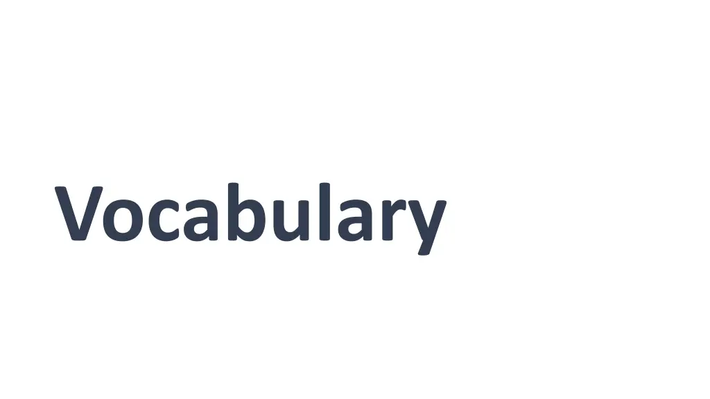 vocabulary