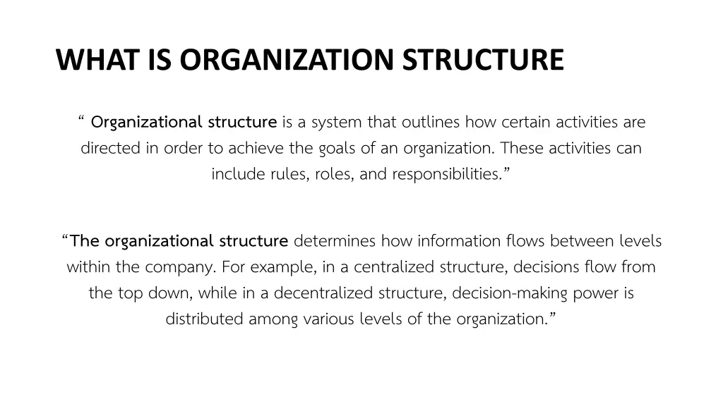 what is organization structure