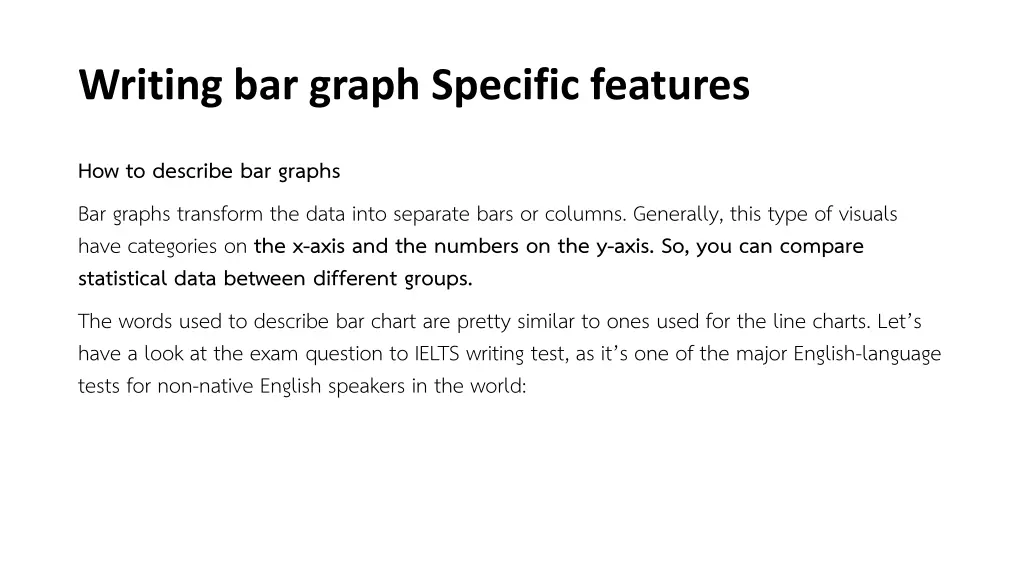 writing bar graph specific features 1