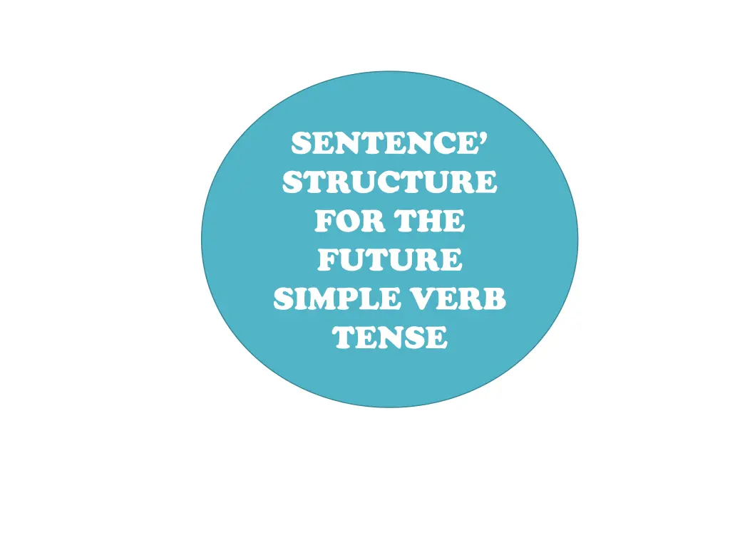 sentence structure for the future simple verb