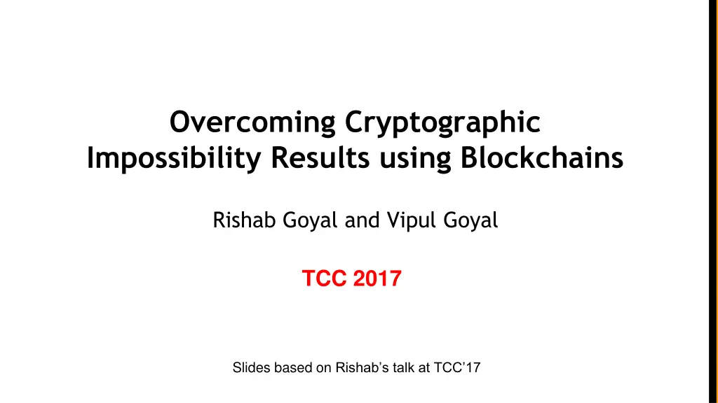 overcoming cryptographic impossibility results